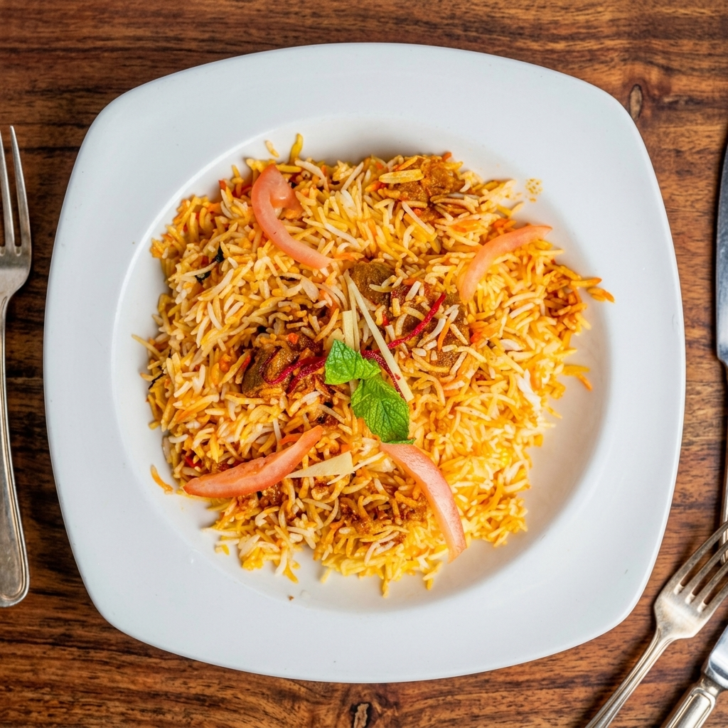 Haweli Indian Kitchen Bar South Edmonton – aromatic chicken biryani with saffron rice
